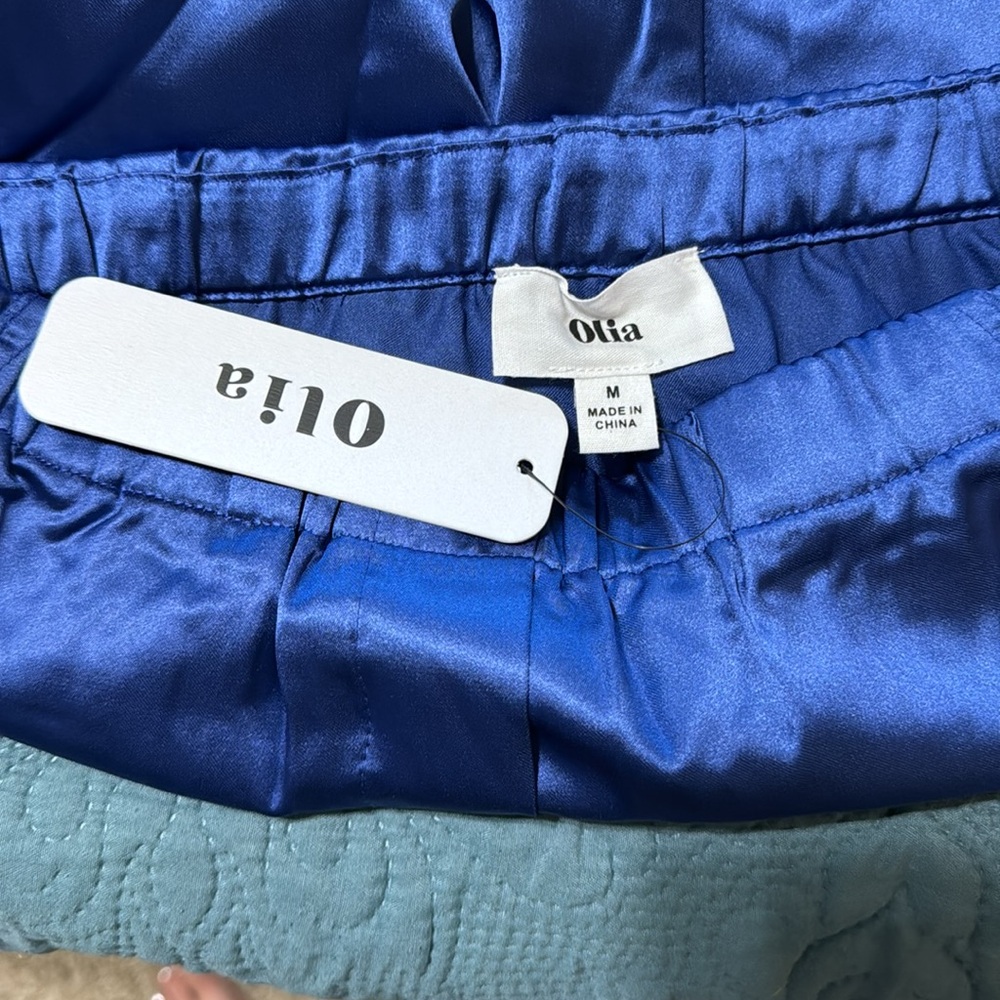 Medium Cargo Pants, Electric Blue Satin, NWOT - Picture 5 of 5